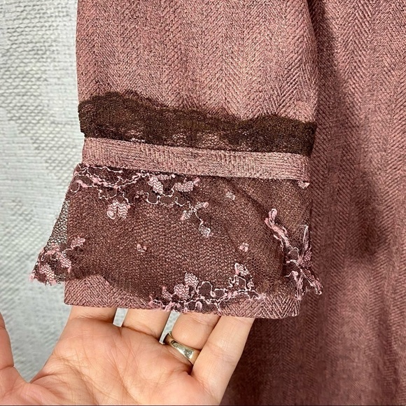 Bonnie Jean pink and brown single button overcoat size 6X - Picture 2 of 6